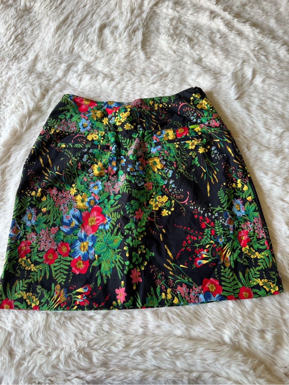 Swing control Black Floral Skort with Bright Multicolor Blooms